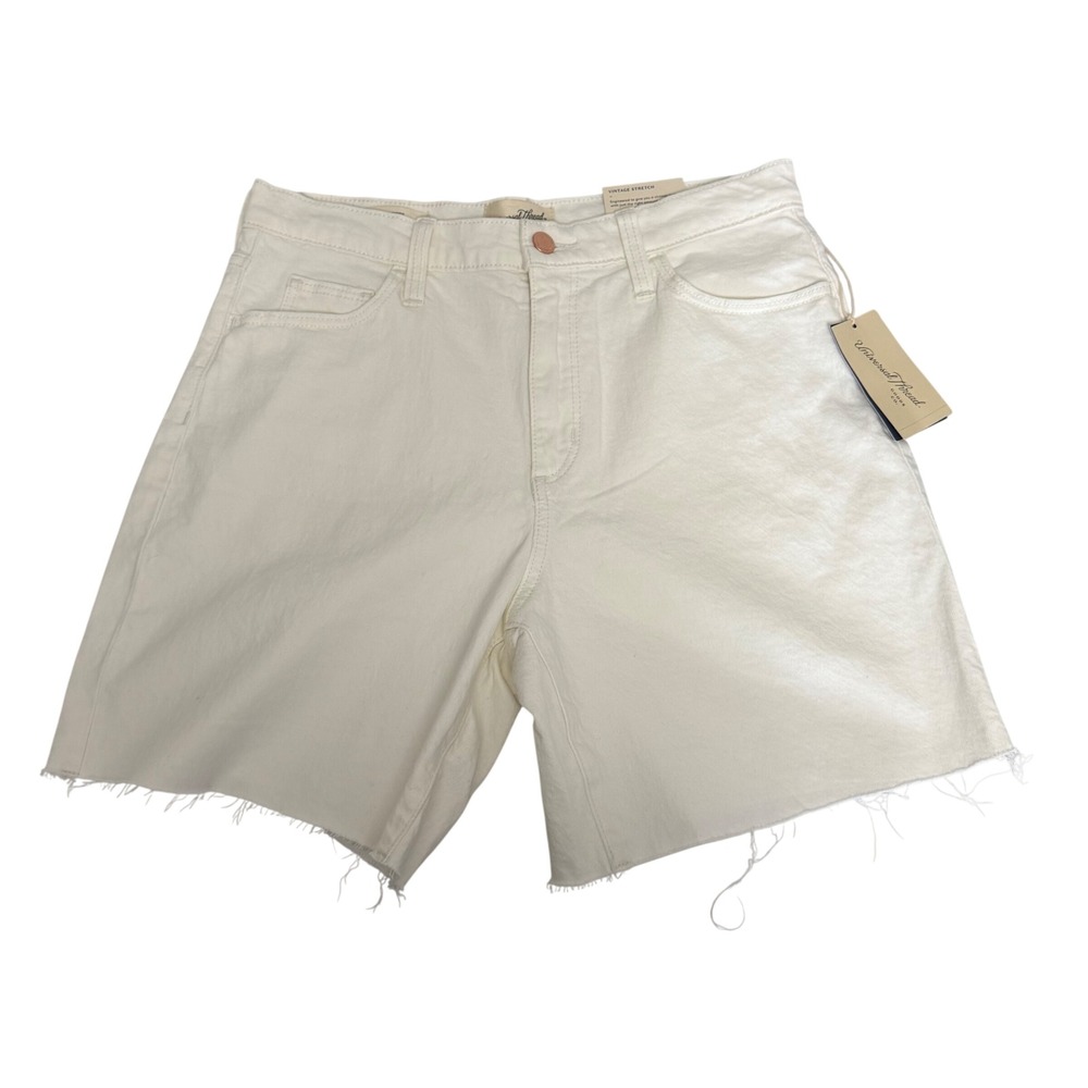 Universal Thread Vintage Bermuda Shorts Womens 8/29R White Raw Hem High Rise